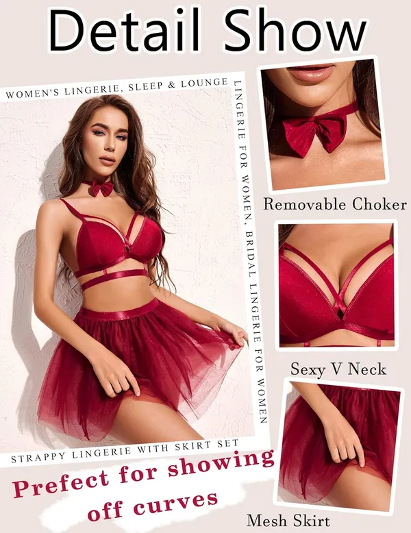 Maroon_Mesh_Babydoll_Bikini_Skirt_Bra_For_Women