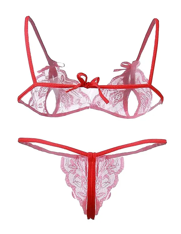 Red_V_Neck_Chemise_Nightwear_Babydoll_Lingerie_For_Honeymoon_For_Women_(Pack_Of_2_Pcs)