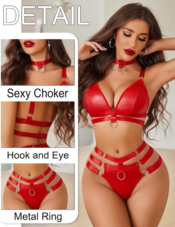 Red_Bridal_Nightdress_With_Bra,_Panty_And_Choker_For_Women