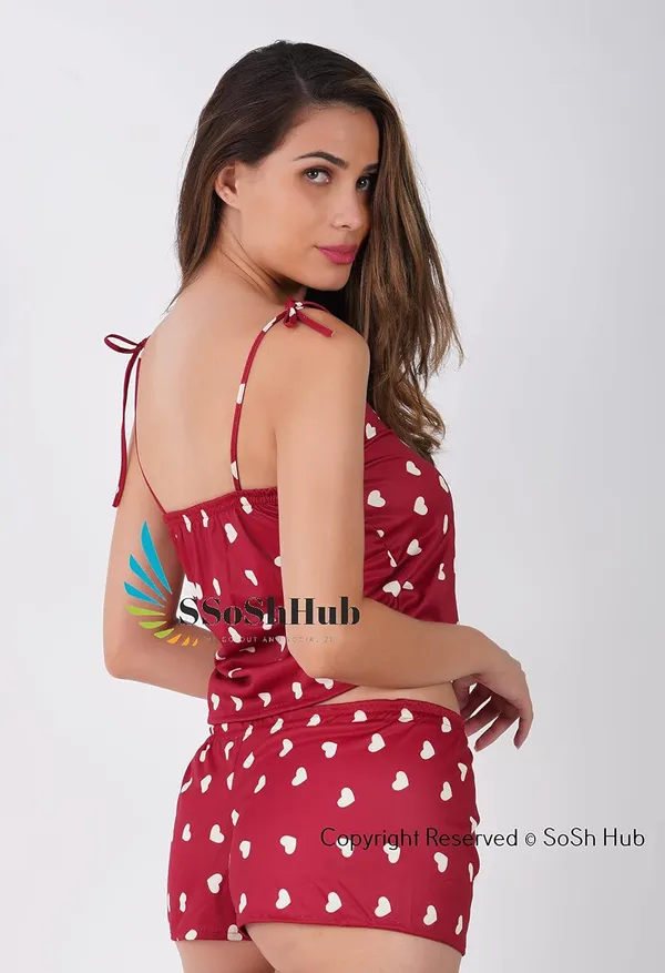 Red_V_Neck_Chemise_Halter_Mesh_Nightwear_Babydoll_For_Women_(Pack_Of_2_Pcs)