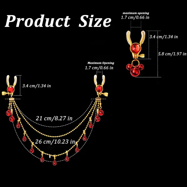SSoShHub_Sexy_Nipple_Clamps_Pussy_Clamps_Body_Jewelry,Adjustable_Breast_Clips_Clit_Clamp_Chain_Non-Piercing_Decorative_Clip,Sex_Bondage_Restraint_Fetish_Flirt_Kinky_Sex_Toys_for_Women