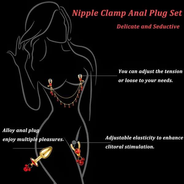 SSoShHub_Sexy_Nipple_Clamps_Pussy_Clamps_Body_Jewelry,Adjustable_Breast_Clips_Clit_Clamp_Chain_Non-Piercing_Decorative_Clip,Sex_Bondage_Restraint_Fetish_Flirt_Kinky_Sex_Toys_for_Women