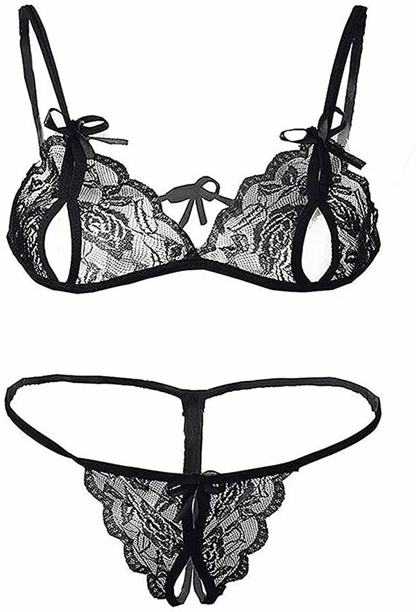 Black_Sheer_Lingerie_Bra,_Panty_With_Mask_And_Gloves_Set_For_Women