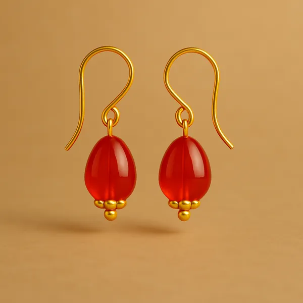 AURIM_BLAIR_EARRINGS_BRASS_WATERDROP_BEAD_RED_COLOUR