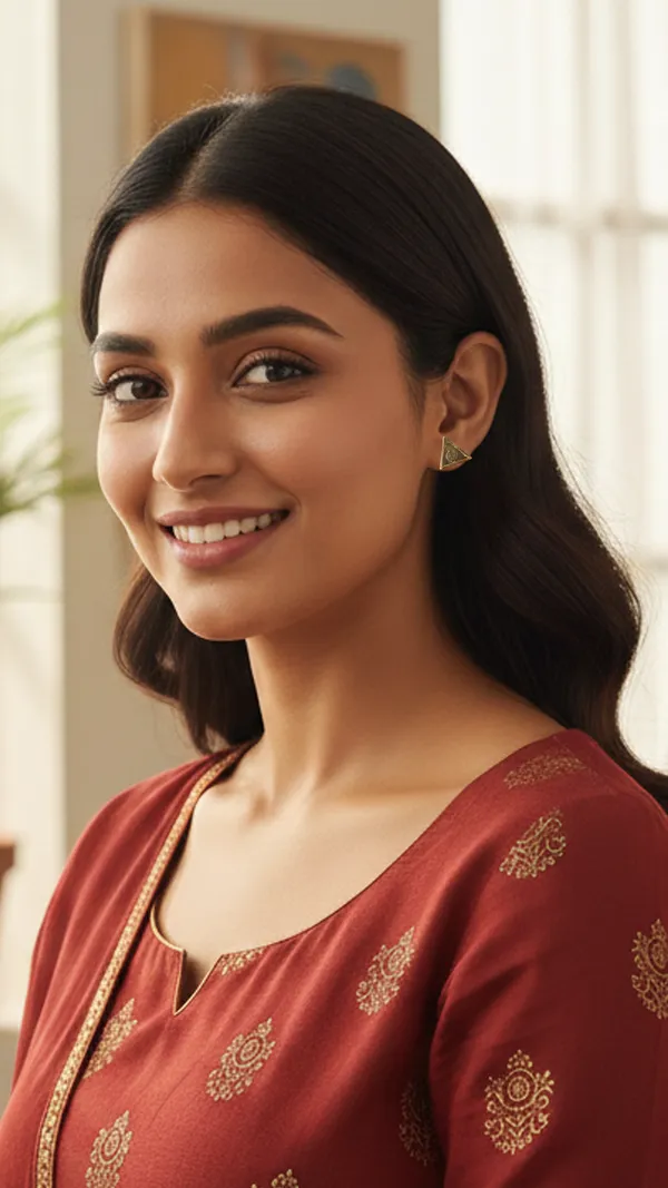 AURIM_BLAIR_STUD_EARRINGS_BRASS_DHOKRA_ART_TRIANGLE_SHAPE