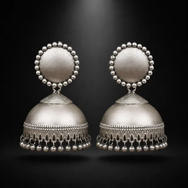ANTIQUE_SILVER_DOME_JHUMKA_EARRINGS