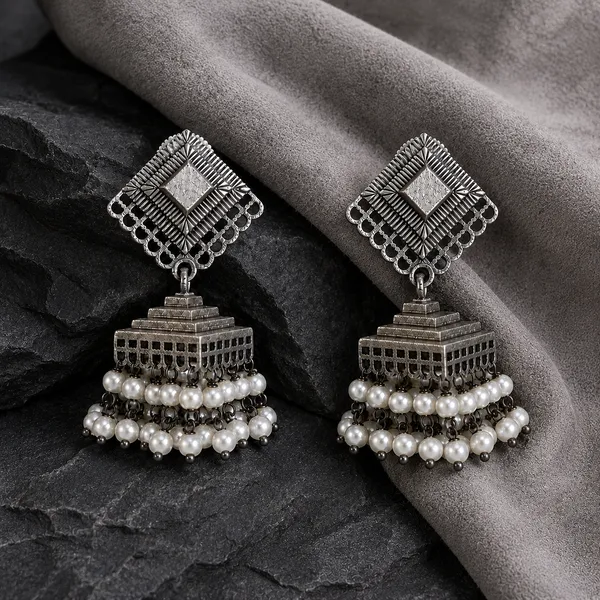 ANTIQUE_SILVER_PEARL_PYRAMID_JHUMKAS