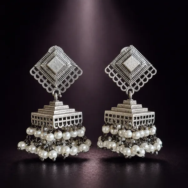 ANTIQUE_SILVER_PEARL_PYRAMID_JHUMKAS