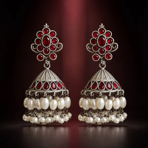 ANTIQUE_SILVER_RUBY_PEARL_JHUMKAS