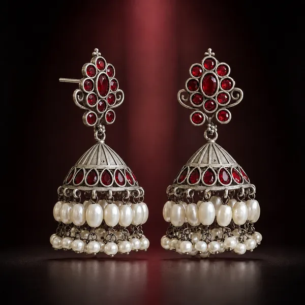 ANTIQUE_SILVER_RUBY_PEARL_JHUMKAS