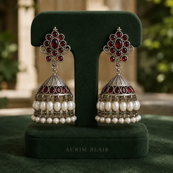 ANTIQUE_SILVER_RUBY_PEARL_JHUMKAS
