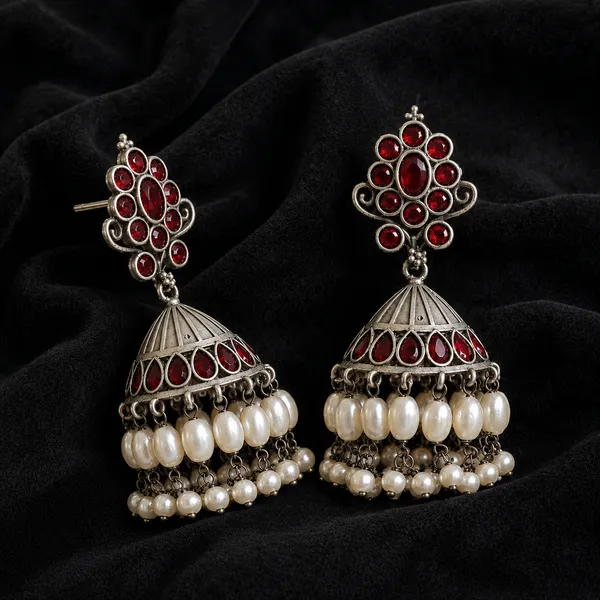 ANTIQUE_SILVER_RUBY_PEARL_JHUMKAS