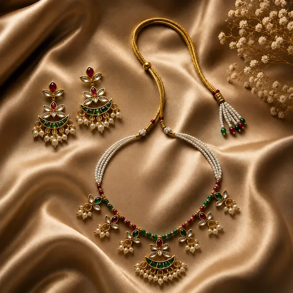Emerald_Blossom_Pearl_Choker_Set