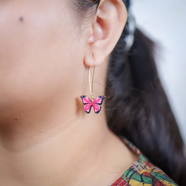 AURIM_BLAIR_EARRINGS_GERMAN_SILVER_ENAMEL_BUTTERFLY_GOLDEN_TONED