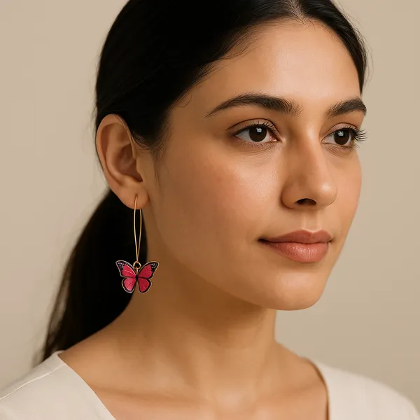 AURIM_BLAIR_EARRINGS_GERMAN_SILVER_ENAMEL_BUTTERFLY_GOLDEN_TONED