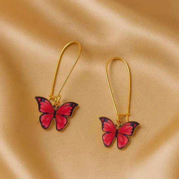 AURIM_BLAIR_EARRINGS_GERMAN_SILVER_ENAMEL_BUTTERFLY_GOLDEN_TONED