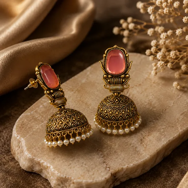 Gulnaar_Antique_Gold_Jhumka_Earrings