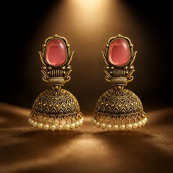 Gulnaar_Antique_Gold_Jhumka_Earrings