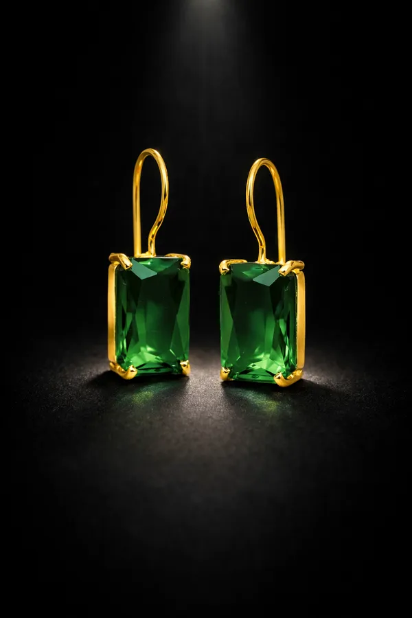 AURIM_BLAIR_EARRINGS_BRASS_HOOK_GLASS_CRYSTAL_DARK_GREEN