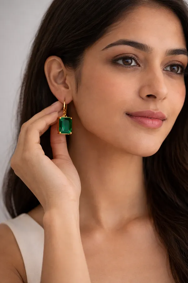 AURIM_BLAIR_EARRINGS_BRASS_HOOK_GLASS_CRYSTAL_DARK_GREEN