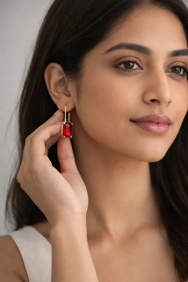 AURIM_BLAIR_EARRINGS_BRASS_HOOK_RED_GLASS_CRYSTAL