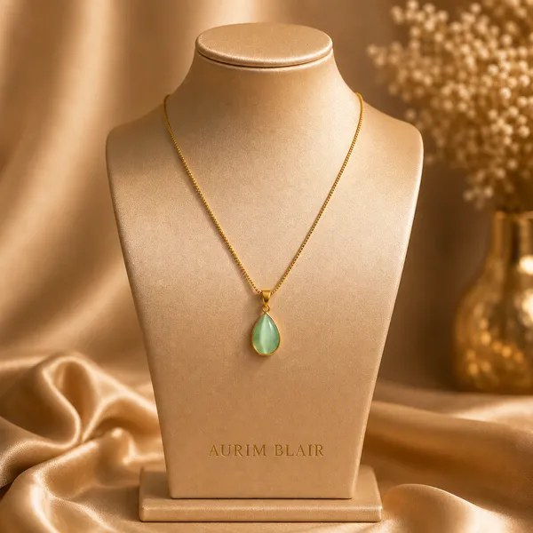 MONALISA_TEARDROP_PENDANT_NECKLACE_-_MINTY_GREEN