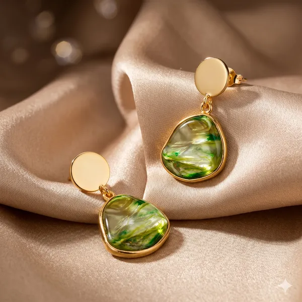 AURIM_BLAIR_STUD__BRASS_MOTHER_OF_PEARL_GREEN_COLOUR