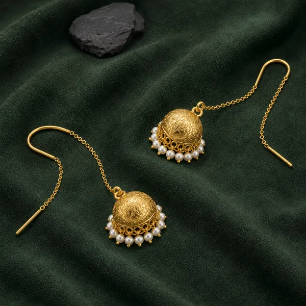 PEARL_DOME_THREADER_JHUMKA_EARRINGS