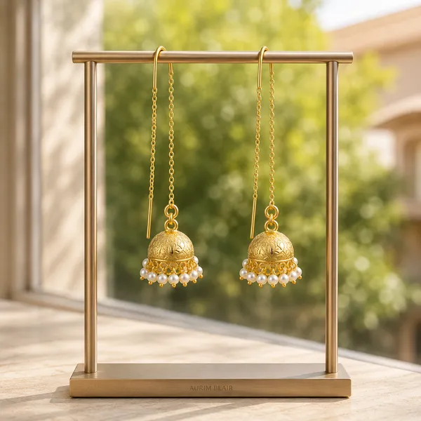 PEARL_DOME_THREADER_JHUMKA_EARRINGS