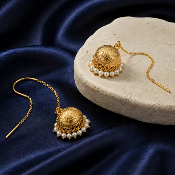 PEARL_DOME_THREADER_JHUMKA_EARRINGS