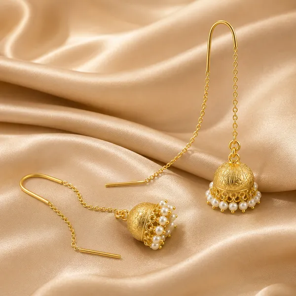 PEARL_DOME_THREADER_JHUMKA_EARRINGS