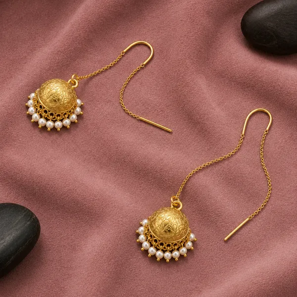 PEARL_DOME_THREADER_JHUMKA_EARRINGS