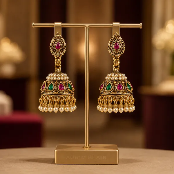 PINK_GREEN_PEARL_JHUMKAS