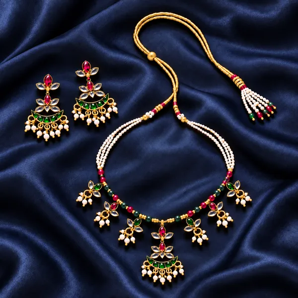 Emerald_Blossom_Pearl_Choker_Set