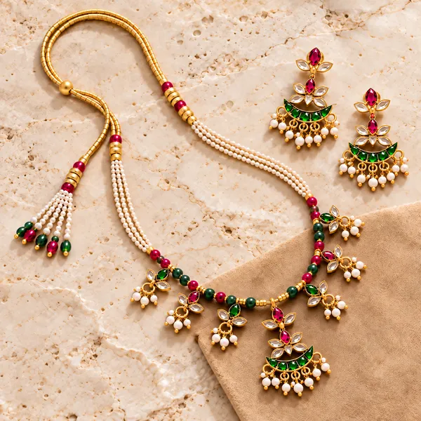 Emerald_Blossom_Pearl_Choker_Set
