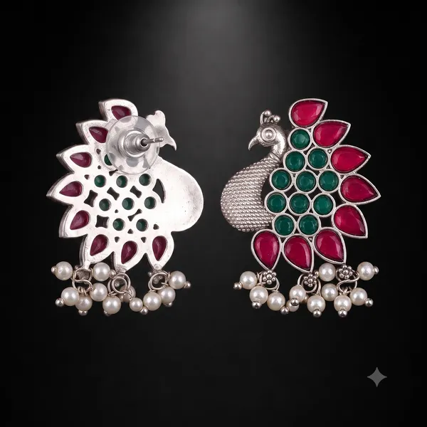RUBY-GREEN_PEACOCK_EARRINGS