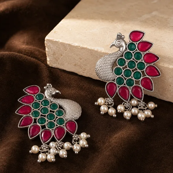 RUBY-GREEN_PEACOCK_EARRINGS