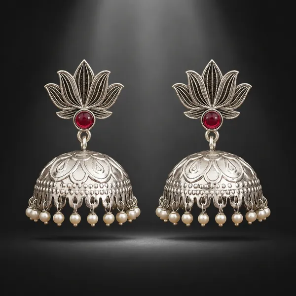 RUBY_LOTUS_JHUMKA_EARRINGS
