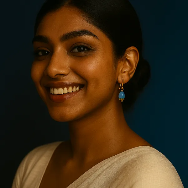 AURIM_BLAIR_EARRINGS_BRASS_WATERDROP_BEAD_SKY_COLOUR