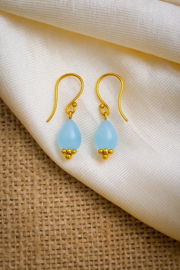 AURIM_BLAIR_EARRINGS_BRASS_WATERDROP_BEAD_SKY_COLOUR