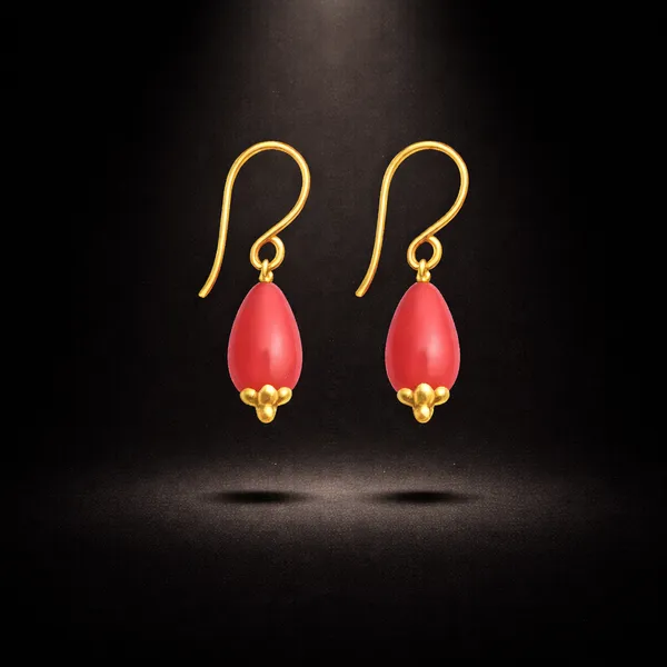 AURIM_BLAIR_EARRINGS_BRASS_WATERDROP_BEAD_PINK_COLOUR