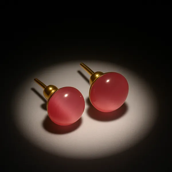 AURIM_BLAIR__EARRINGS_PINK_STUD__BRASS_MONALISA_CRYSTAL_STONE
