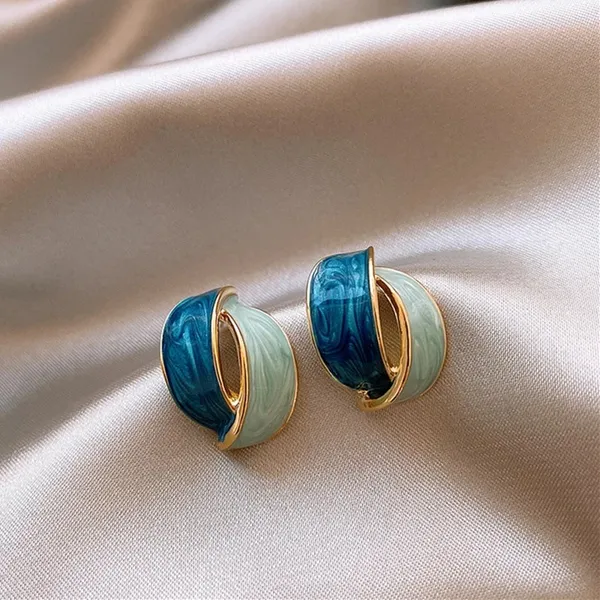 AURIM_BLAIR_EARRINGS_GERMAN_SILVER_DOUBLE_ARC_BLUE_AQUA_SWIRL
