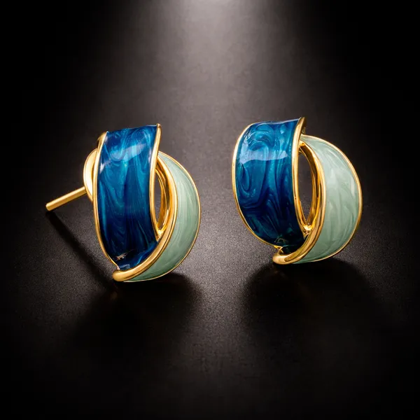 AURIM_BLAIR_EARRINGS_GERMAN_SILVER_DOUBLE_ARC_BLUE_AQUA_SWIRL