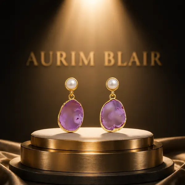 AURIM_BLAIR_EARRINGS_BRASS_STUD_NATURAL_CRYSTAL_GEODES_WITH_PEARL
