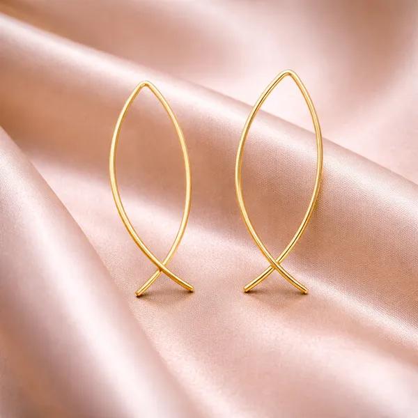 AURIM_BLAIR_STUD_WIRE_EARRINGS_BRASS_MINIMALISTIC_FISH_SHAPE