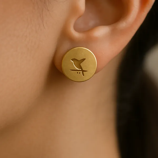 AURIM_BLAIR_EARRINGS_GERMAN_SILVER_BIRD_CUTOUT_GOLDEN_TONE