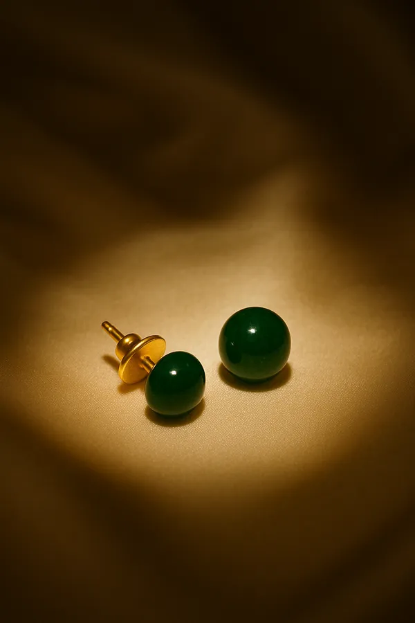 AURIM_BLAIR_STUD_EARRINGS_BRASS__STONE_GREEN