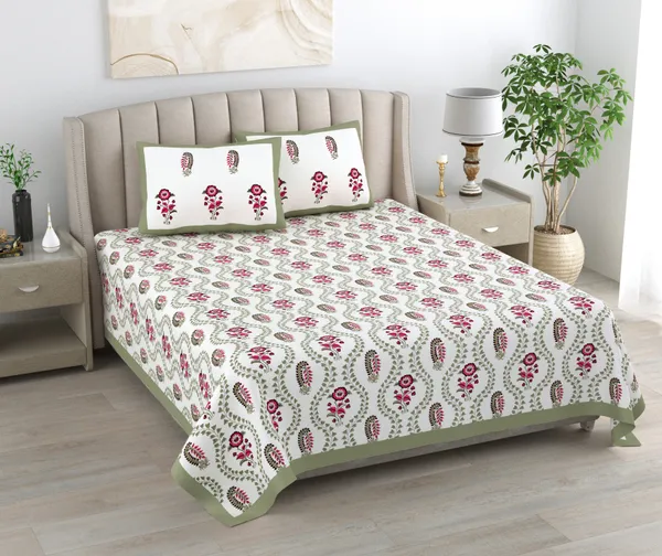 Blockbird_Floral_Block_King_Size_Pure_Cotton_Jaipuri_Bedsheet_250Tc