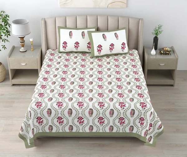 Blockbird_Floral_Block_King_Size_Pure_Cotton_Jaipuri_Bedsheet_250Tc